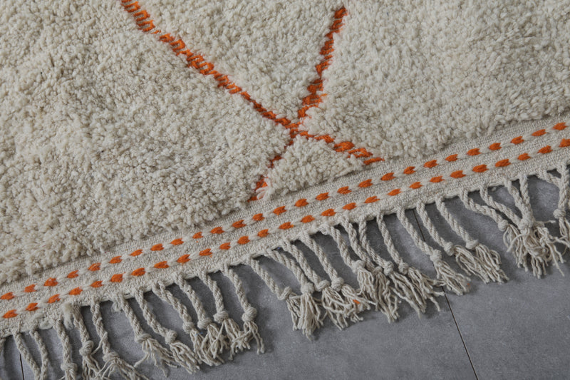 Beni Ourain Moroccan Rug - Handwoven 8.7 x 9.7 Feet | Orange Diamond Design