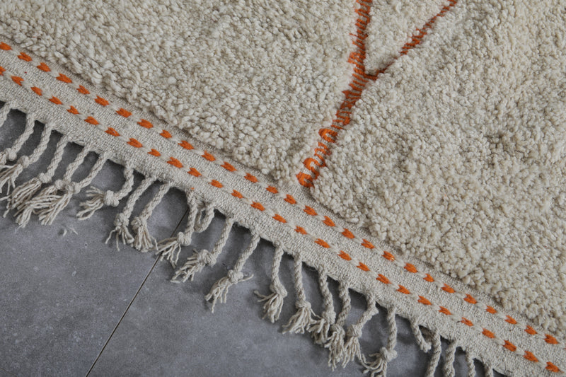 Beni Ourain Moroccan Rug - Handwoven 8.7 x 9.7 Feet | Orange Diamond Design