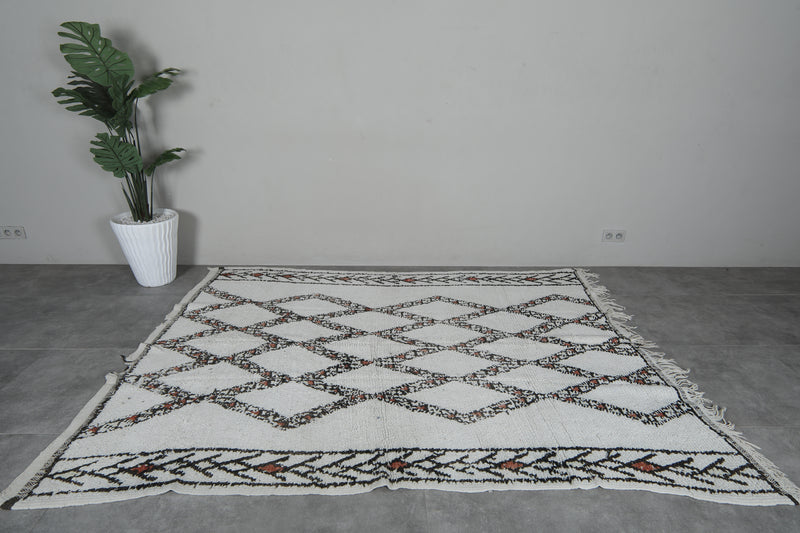 Moroccan Beni Ourain Rug 6 FT X 8.3 FT Berber Rug - 