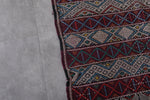 Vintage moroccan handwoven kilim runner rug 3.9 FT X 12 FT