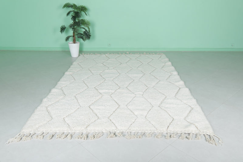 Elegant Moroccan Rug - 6.5 x 9.7 FT | Handwoven Wool Rug with Diamond Pattern - beni ourain rug