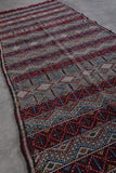 Vintage moroccan handwoven kilim runner rug 3.9 FT X 12 FT