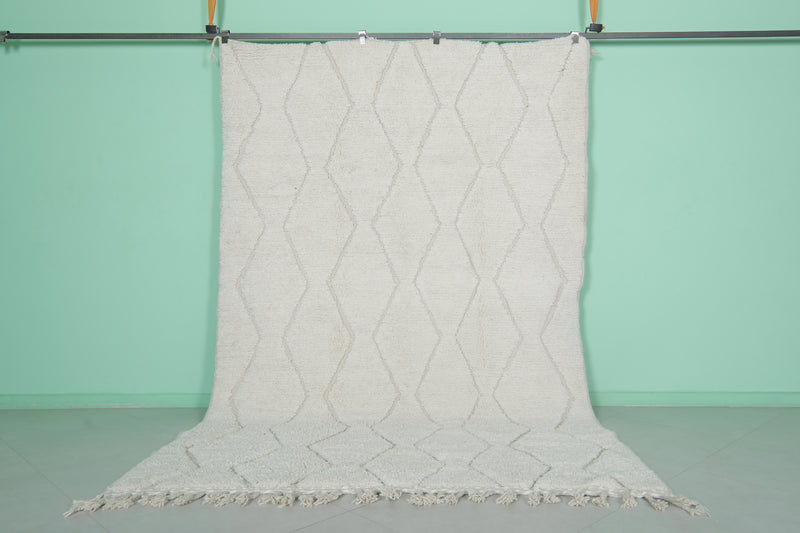 Elegant Moroccan Rug - 6.5 x 9.7 FT | Handwoven Wool Rug with Diamond Pattern - beni ourain rug