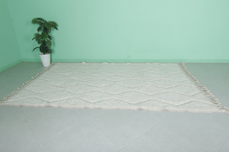 Elegant Moroccan Rug - 6.5 x 9.7 FT | Handwoven Wool Rug with Diamond Pattern - beni ourain rug