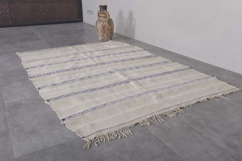 Tribal Wedding Berber Blanket Rug - Handwoven 4 FT X 5.9 FT