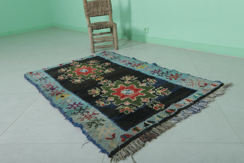 Moroccan Rug - Handwoven 3.1ft x 4.8ft | Floral Berber Design