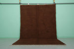 Cozy Moroccan Rug - 6.9 x 9.8 ft | Deep Brown Shag with Fringe