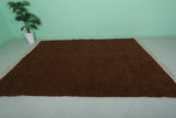 Cozy Moroccan Rug - 6.9 x 9.8 ft | Deep Brown Shag with Fringe