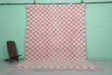 Beni ourain vintage rug 8.2 X 11.2 Feet - checkered rug