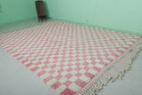 Beni ourain vintage rug 8.2 X 11.2 Feet - checkered rug