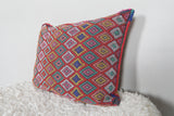 Vibrant Moroccan Kilim Pillow with Diamond Patterns - 13.3 x 18.1 Inches