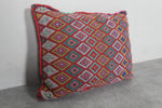 Vibrant Moroccan Kilim Pillow with Diamond Patterns - 13.3 x 18.1 Inches