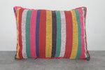 Vibrant Moroccan Kilim Pillow with Diamond Patterns - 13.3 x 18.1 Inches