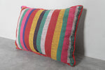 Vibrant Moroccan Kilim Pillow with Diamond Patterns - 13.3 x 18.1 Inches