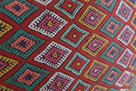 Vibrant Moroccan Kilim Pillow with Diamond Patterns - 13.3 x 18.1 Inches