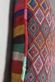 Vibrant Moroccan Kilim Pillow with Diamond Patterns - 13.3 x 18.1 Inches