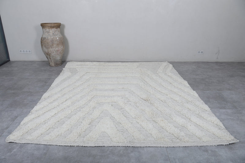 Moroccan Berber Rug - Handwoven 8 x 9.6 Feet | Geometric Wool Design