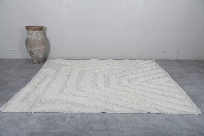 Moroccan Berber Rug - Handwoven 8 x 9.6 Feet | Geometric Wool Design