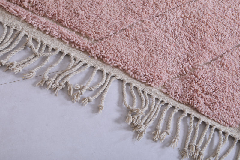 Moroccan Berber Rug - 8.3 x 9.1 Feet | Soft Pink Wool Carpet