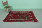 Red moroccan rug 3.2 X 4.8 Feet