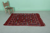 Red moroccan rug 3.2 X 4.8 Feet