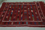 Red moroccan rug 3.2 X 4.8 Feet