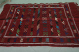 Red moroccan rug 3.2 X 4.8 Feet