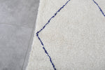 Elegant Moroccan Rug - 6.8 x 10 ft | White with Blue Diamond Pattern