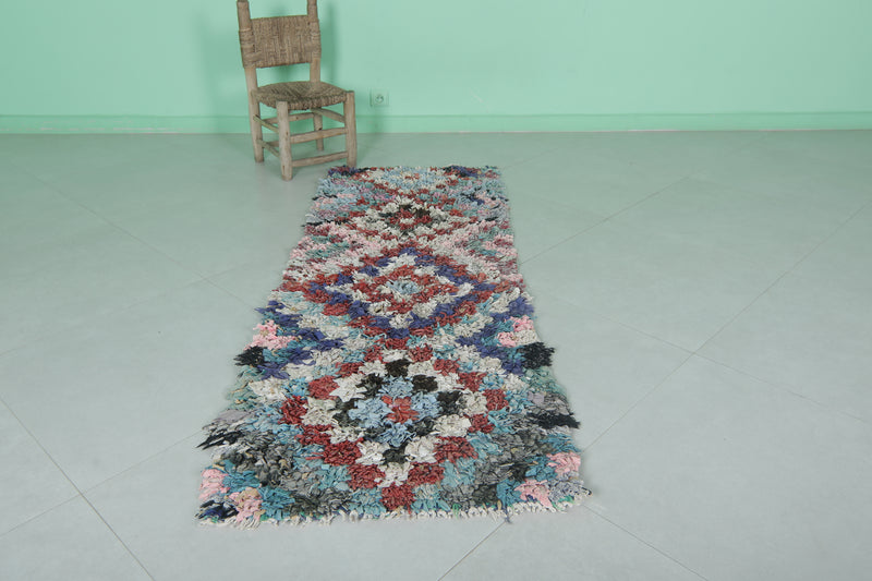 Vintage Moroccan hallway rug 2.2 FT × 6.2 FT