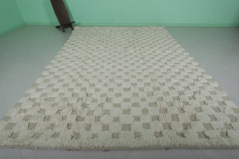 Moroccan Checkered Rug - Handwoven 8.6 x 12 Feet | Plush Wool Design