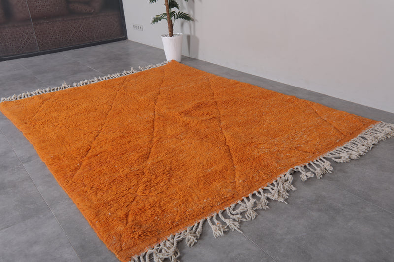 Orange Beni Ourain Rug - 6.2 x 8 Feet | Moroccan Handmade