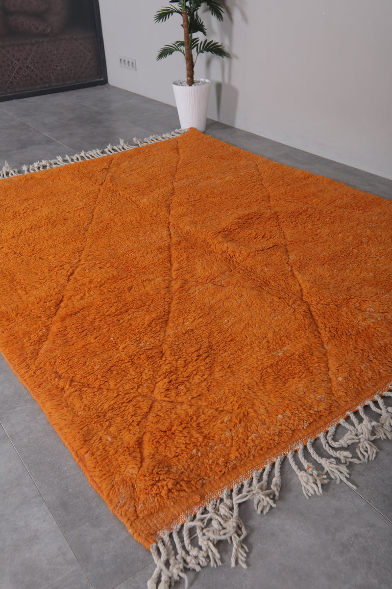 Orange Beni Ourain Rug - 6.2 x 8 Feet | Moroccan Handmade