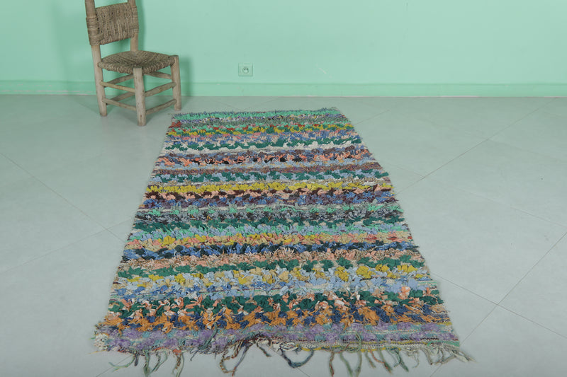 Colorful Moroccan Boucherouite Rug - Handwoven Charm | 3.3 x 6 Ft