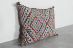 Vibrant Moroccan Pillow with Multicolor Diamond Patterns - 16.9 x 21.2 Inches