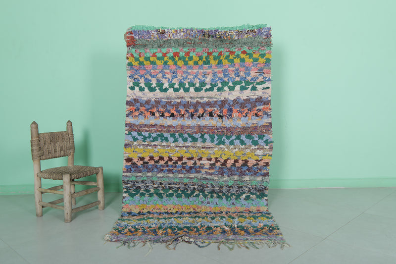 Colorful Moroccan Boucherouite Rug - Handwoven Charm | 3.3 x 6 Ft