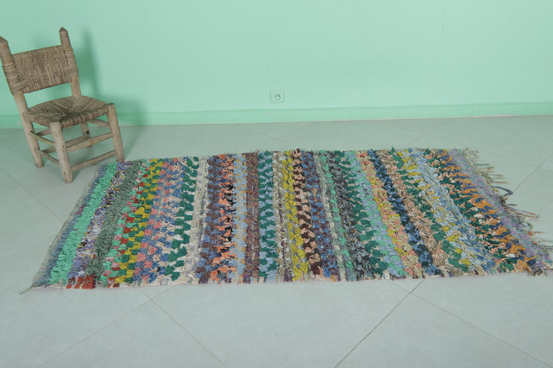 Colorful Moroccan Boucherouite Rug - Handwoven Charm | 3.3 x 6 Ft