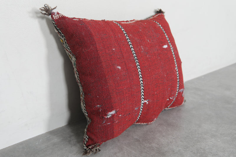 Vibrant Moroccan Pillow with Multicolor Diamond Patterns - 16.9 x 21.2 Inches - kilim pillow