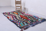 Vibrant Moroccan Berber Rug – 3.2 x 5.5 Feet – Multicolor Chevron Design