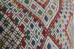 Vibrant Moroccan Pillow with Multicolor Diamond Patterns - 16.9 x 21.2 Inches