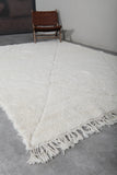 Elegant Moroccan Rug - 6.7 x 9.6 ft | White Diamond Pattern with Fringe