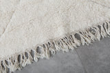 Elegant Moroccan Rug - 6.7 x 9.6 ft | White Diamond Pattern with Fringe