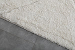 Elegant Moroccan Rug - 6.7 x 9.6 ft | White Diamond Pattern with Fringe