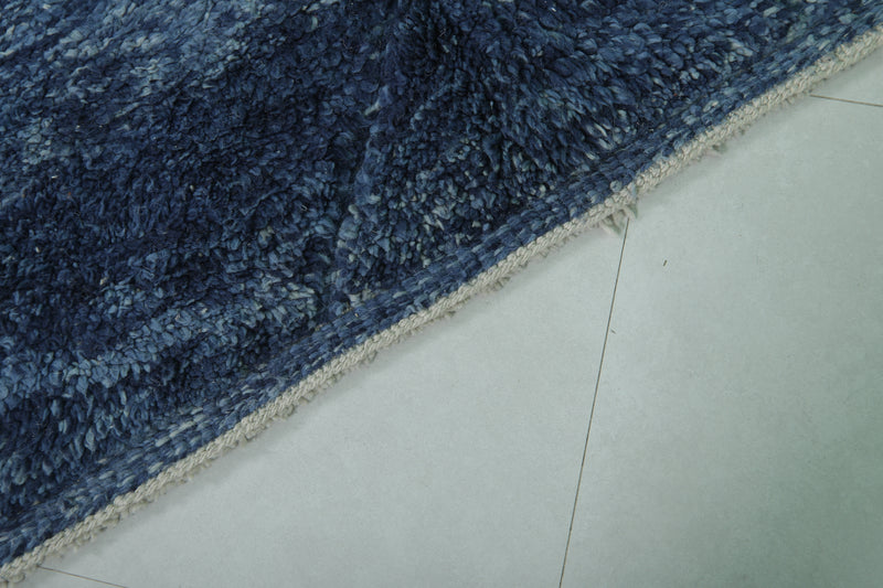 Blue Moroccan Rug - 6.1 x 8.2 ft | Handwoven Deep Elegance