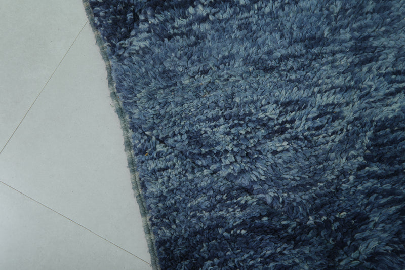 Blue Moroccan Rug - 6.1 x 8.2 ft | Handwoven Deep Elegance