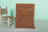 Moroccan Beni Ourain Rug - Handwoven 2 x 3 Feet | Luxurious Brown Wool