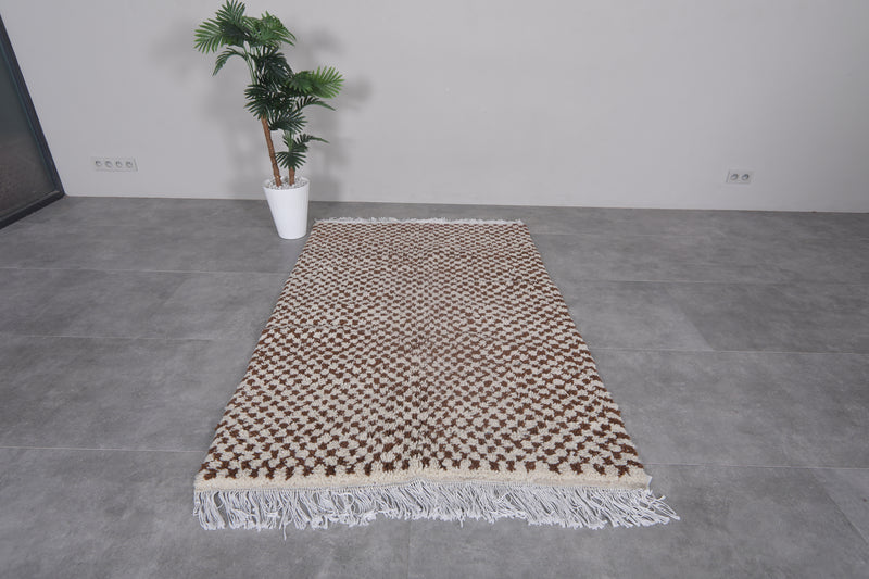 Handmade Moroccan Checkered Rug - 4.3 x 6.6 Feet - Azilal rugs