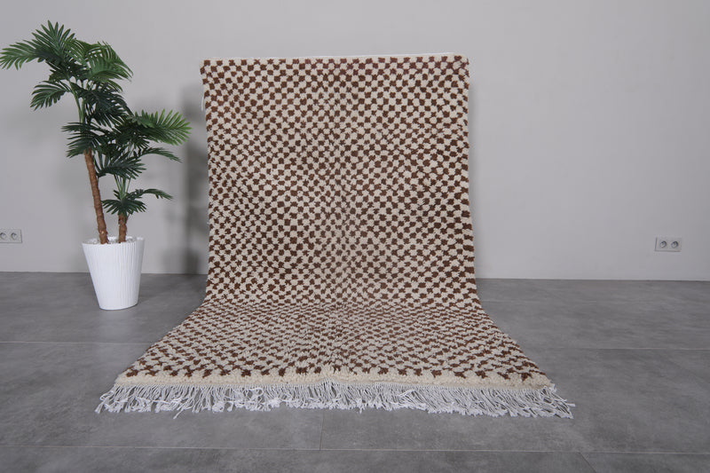 Handmade Moroccan Checkered Rug - 4.3 x 6.6 Feet