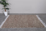 Handmade moroccan checkered rug 4.3 X 6.6 Feet