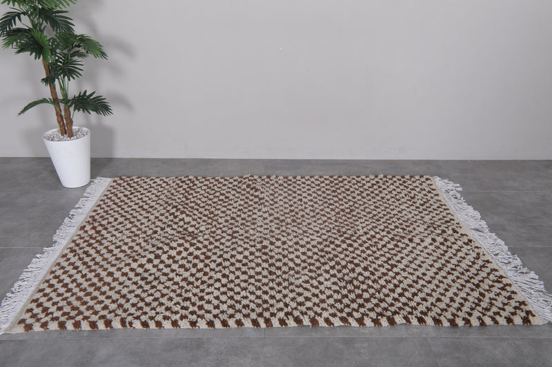 Handmade Moroccan Checkered Rug - 4.3 x 6.6 Feet