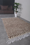 Handmade moroccan checkered rug 4.3 X 6.6 Feet